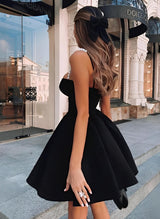 Little Black Sweetheart Sleeveless Short/Mini Homecoming Dresses-Ballbella