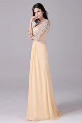 Long sleeves ankle-length sweetheart backless mermaid mother's dress-Ballbella
