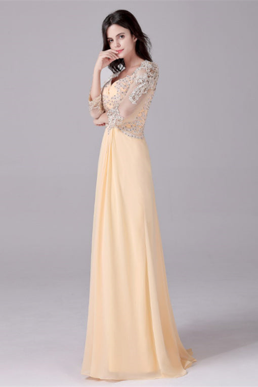 Long sleeves ankle-length sweetheart backless mermaid mother's dress-Ballbella