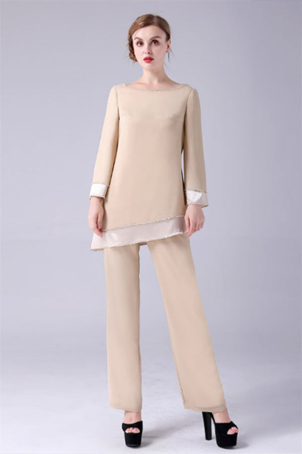 Long sleeves Jewel Asymmetrical mother's shirt-Ballbella