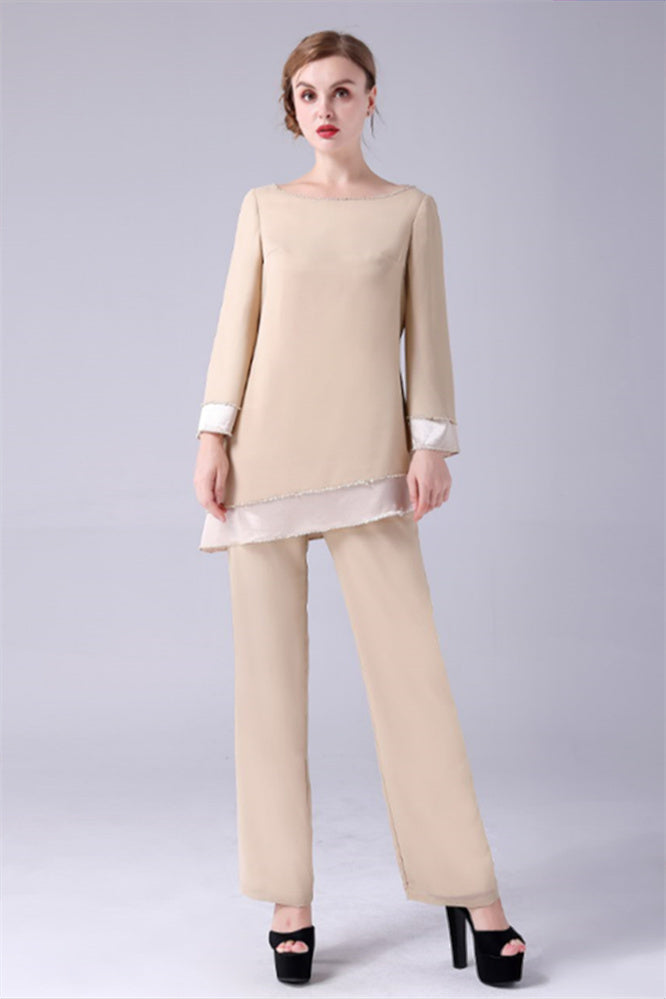Long sleeves Jewel Asymmetrical mother's shirt-Ballbella