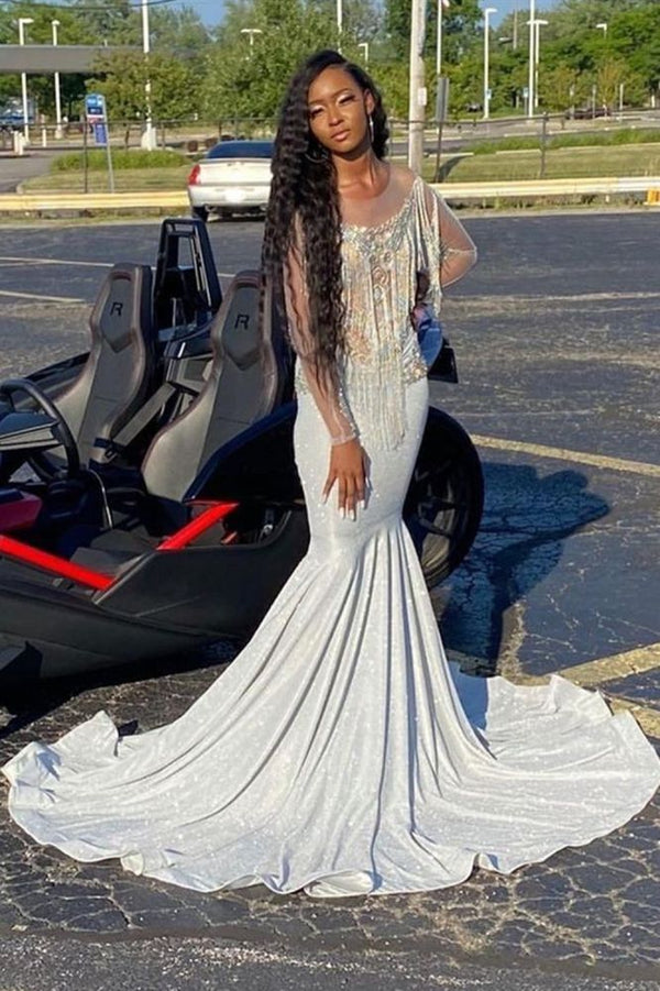 Ballbella offers Long Sleeves Prom Party GownsBeading Mermaid Evening Gowns at a good price from Stretch Satin to Mermaid Floor-length hem. Gorgeous yet affordable Long Sleevess Prom Dresses.