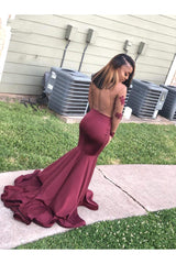 Long Sleeves Round Collar Mermaid Prom Dress Burgundy Applique Long Chiffon-Ballbella