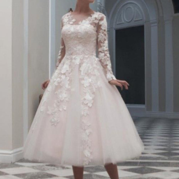 vintage style tea length wedding dresses Satin Retro Satin Dresses,Tea Length Wedding Dress With Short Sleeves,WD00438, US8 Ivory swarovski crystals Tea Length Vintage Wedding Dresses