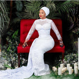 Ballbella offers Long Sleeves White Lace Tulle Wedding Gown at a good price, 1000+ options, fast delivery worldwide.