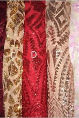 Long Sleevess V-neck Beading Patterns Long Mermaid Prom Gowns-Ballbella