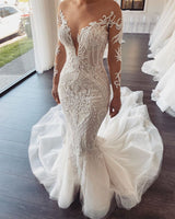 Ballbella offers Long Sleevess V-neck Lace Mermaid white Wedding Dresses Online online at an affordable price from Tulle to Mermaid Floor-length skirts. Shop for Amazing Long Sleeves collections for your bridal party.