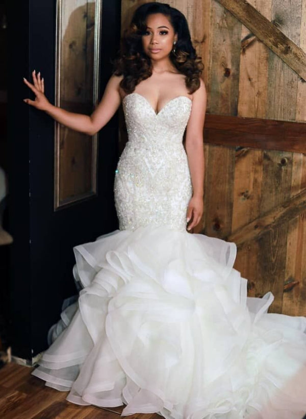 Get inspired with this Luxurious Mermaid Beading Wedding Dresses at ballbella.com. 1000+ Styles to choose from, fast delivery worldwide, shop now.