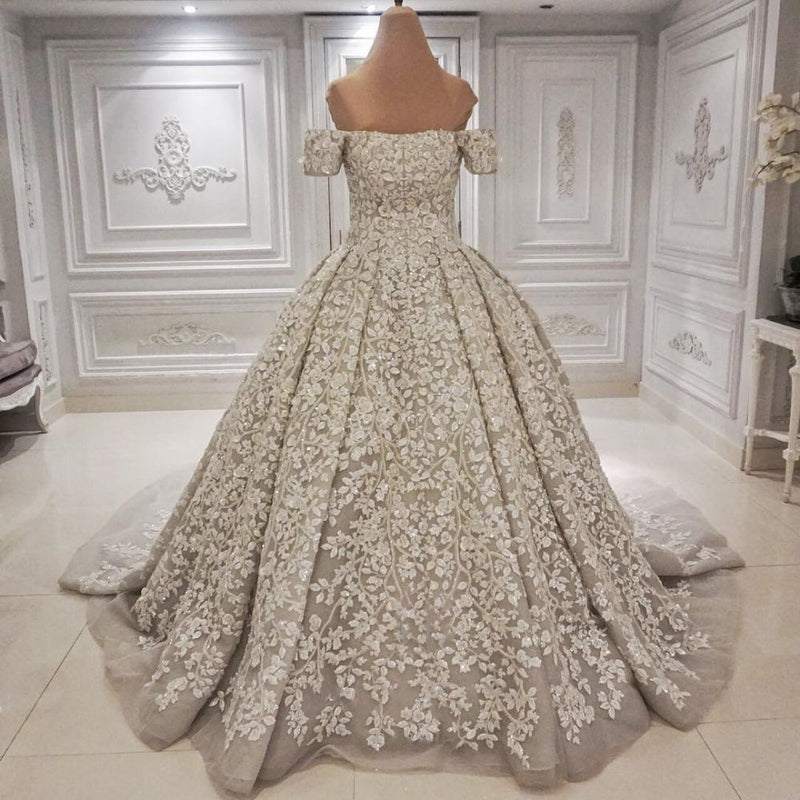 Ballbella offers Luxurious Off-the-shoulder Lace appliques Appliques Wedding Dress online at an affordable price from to Ball Gown skirts. Shop for AmazingShort Sleeves wedding collections for your big day.