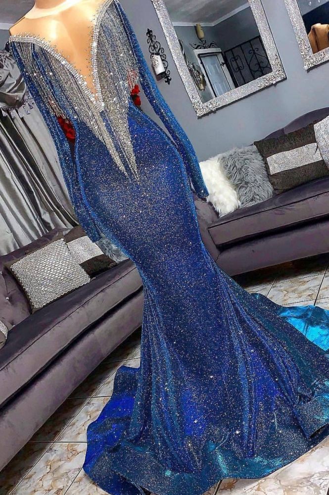 Ballbella offers Luxurious Sequins Long Sleevess Mermaid Sheer Neckline Prom Dresses at a cheap price from   Sequined to Mermaid hem.. Get prom  ready with our Gorgeous yet affordable Long Sleevess Real Model Series.