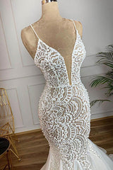 Ballbella.com supplies you Luxurious Spaghetti Strap Mermaid Hollow Wedding Dress online at an affordable price. Shop for Amazing Sleeveless collections for special events.
