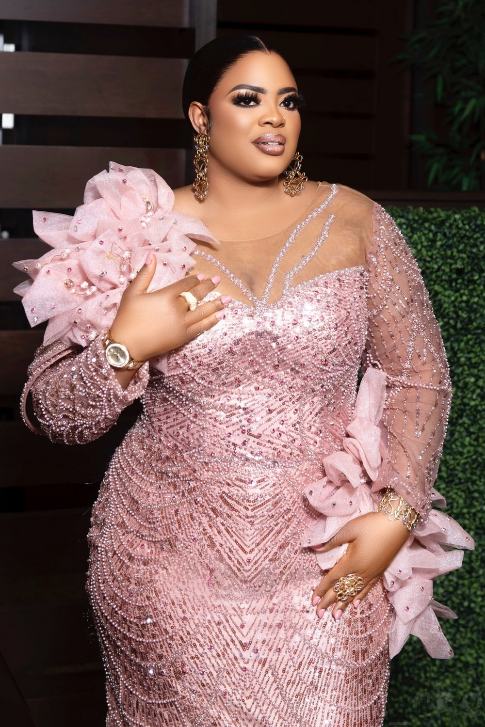 Luxury Long sleeves Pink Flowers Floor length Mermaid Plus Size Prom Dresses Luxury Long sleeves Pink Flowers Floor length Mermaid Plus Size Prom Dresses
