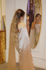 Luxury Strapless Sleeveless Satin Mermaid Prom Dresses Lace-Up Back With Gem Ruffle-Ballbella