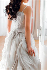 Luxury Sweetheart Spaghetti-Straps Sleeveless Organza Prom Dress A-Line With Lace-Up Back-Ballbella