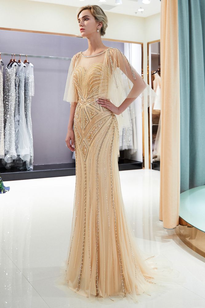 MAXINE Mermaid Sweetheart Illusion Neckline Sequins Beading Evening Dresses-Ballbella