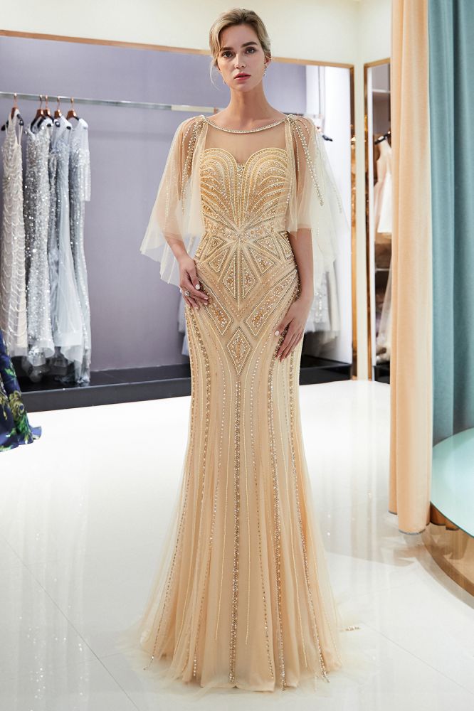 MAXINE Mermaid Sweetheart Illusion Neckline Sequins Beading Evening Dresses-Ballbella