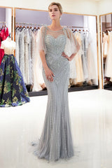 MAXINE Mermaid Sweetheart Illusion Neckline Sequins Beading Evening Dresses-Ballbella