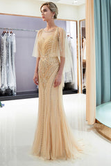 MAXINE Mermaid Sweetheart Illusion Neckline Sequins Beading Evening Dresses-Ballbella