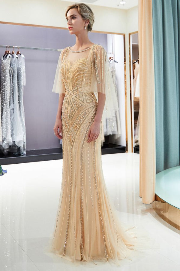 MAXINE Mermaid Sweetheart Illusion Neckline Sequins Beading Evening Dresses-Ballbella