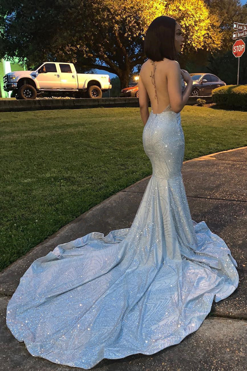 deep v backless prom dress One-Shoulder Atria Deep V-Neck Prom Dress