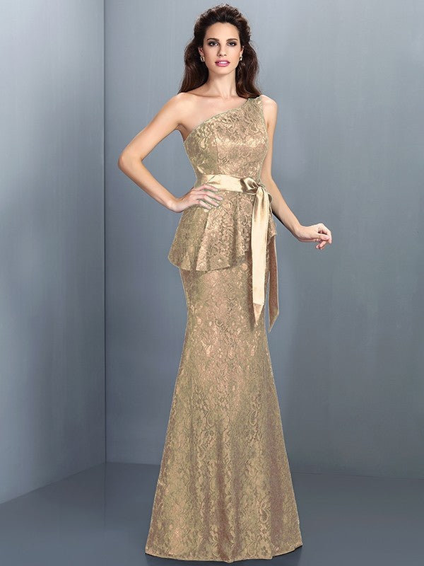 Mermaid Gorgeous One Shoulder Lace Sleeveless Long Lace Bridesmaid Dresses Mermaid Gorgeous One Shoulder Lace Sleeveless Long Lace Bridesmaid Dresses