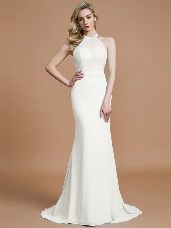Mermaid Gorgeous Sleeveless Scoop Chiffon Bridesmaid Dresses-Ballbella