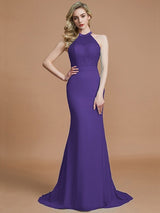Mermaid Gorgeous Sleeveless Scoop Chiffon Bridesmaid Dresses-Ballbella