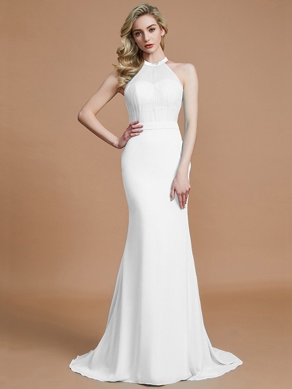 Mermaid Gorgeous Sleeveless Scoop Chiffon Bridesmaid Dresses-Ballbella