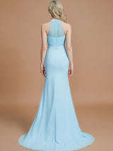 Mermaid Gorgeous Sleeveless Scoop Chiffon Bridesmaid Dresses-Ballbella