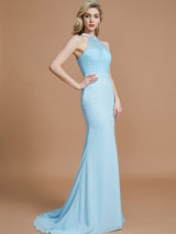 Mermaid Gorgeous Sleeveless Scoop Chiffon Bridesmaid Dresses-Ballbella