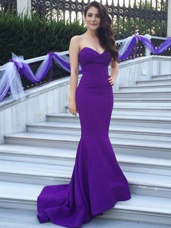 Mermaid Gorgeous Sweetheart Sleeveless Stretch Crepe Bridesmaid Dresses-Ballbella
