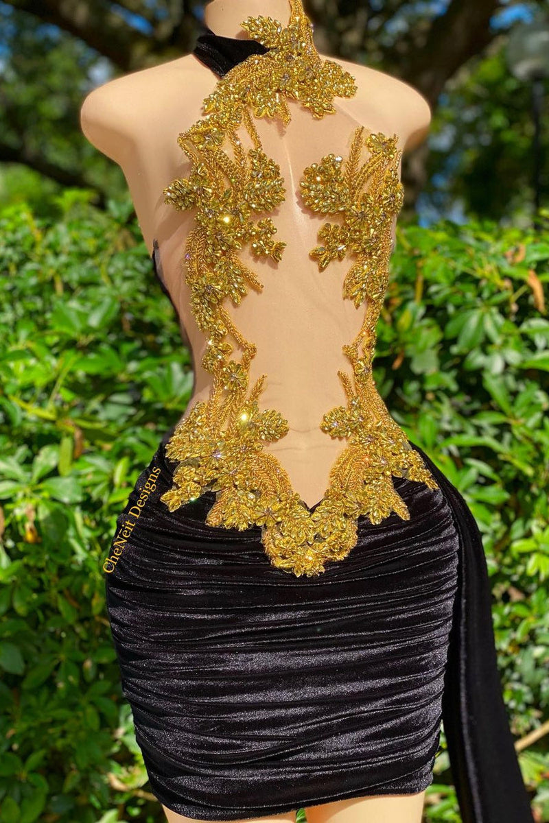 Mermaid High Neck Applique Lace Mini Sleeveless Backless Prom Dress Wi Ballbella Mermaid High Neck Applique Lace Mini Sleeveless Backless Prom Dress Wi Ballbella