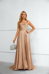 Mermaid High Split Sweetheart Spaghetti strap Floor-length Sleeveless Backless Prom Dresses-Ballbella