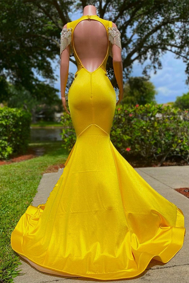 Mermaid Jewel Beading Applique Floor-length Sleeveless Open Back Prom Dress Mermaid Jewel Beading Applique Floor-length Sleeveless Open Back Prom Dress