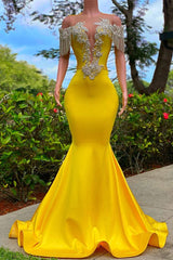 Mermaid Jewel Beading Applique Floor-length Sleeveless Open Back Prom Dress-Ballbella