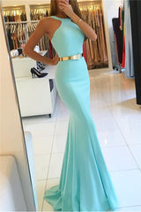We have a great collection of Mermaid New Arrival Halter Sleeveless Prom Dresses With Sash for your choice. Welcome to buy high quality Prom Dresses at an affordable price from  Ballbella.