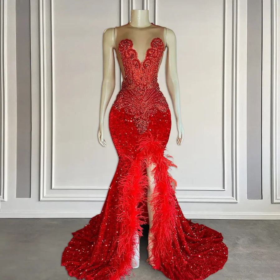 sequin lace up mermaid formal dress Lace-Up Mermaid Long Gold Prom Dress with Sequins
