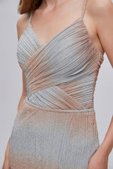 Mermaid Spaghetti strap Ankle Length Sleeveless Open Back Split Front Modest Prom Dress-Ballbella