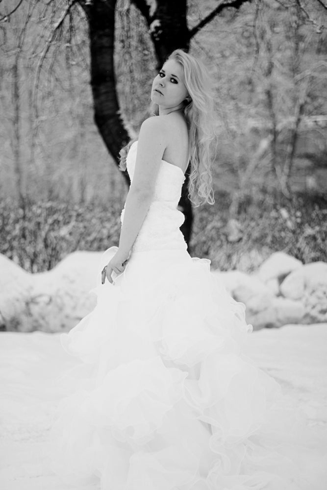 Mermaid Sweetheart Floor Length Organza Applique Wedding Dress-Ballbella