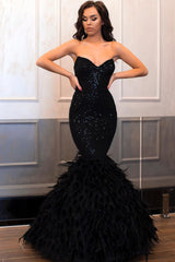 Mermaid Sweetheart Portrait Long Sleeves Floor Length Court Paillette Evening Dress-Ballbella