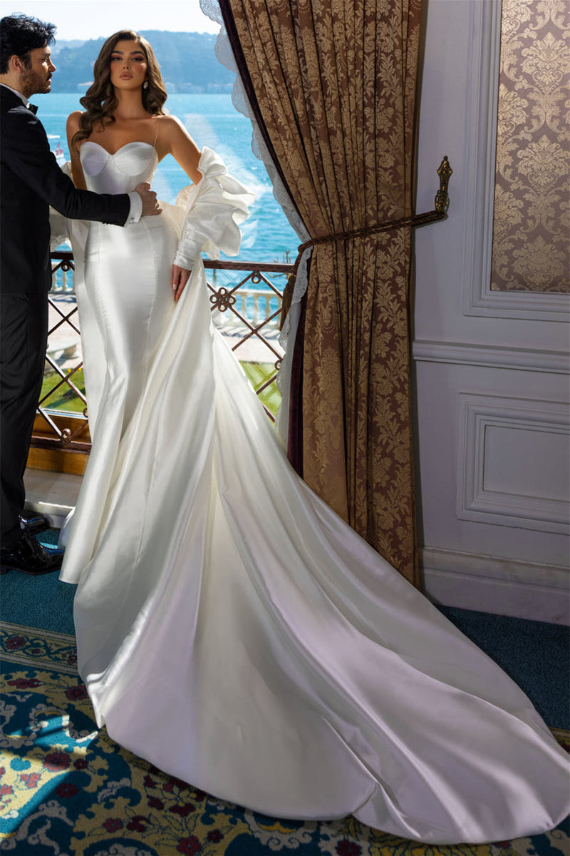 Mermaid Sweetheart Spaghetti Strap Floor-Length Sleeveless Backless Wedding Dress Mermaid Sweetheart Spaghetti Strap Floor-Length Sleeveless Backless Wedding Dress