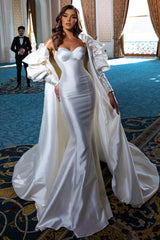 Mermaid Sweetheart Spaghetti strap Floor-length Sleeveless Backless Wedding Dress-Ballbella