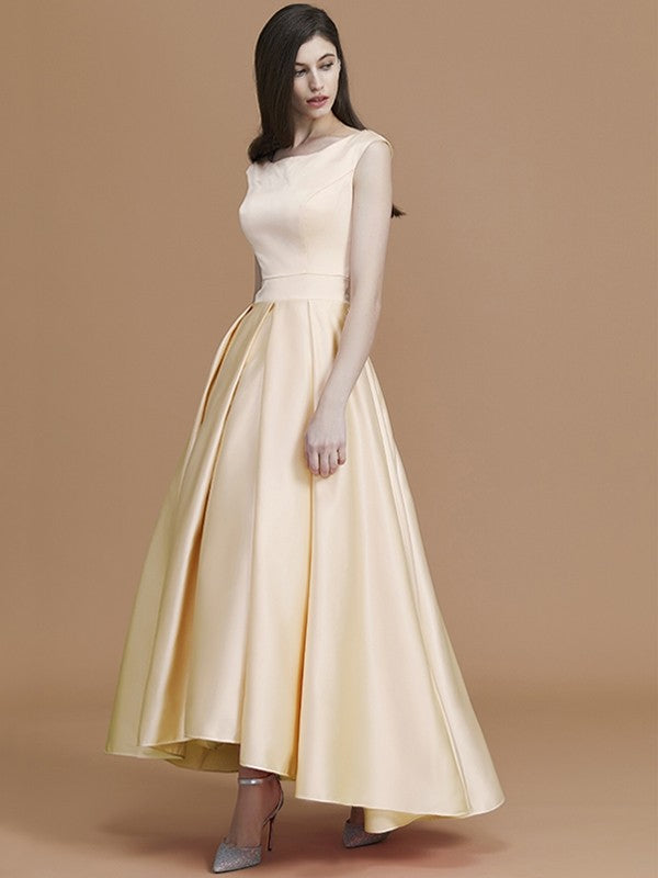 princess polly baby blue dress Modern Bateau Sleeveless Asymmetrical Ruffles Satin Bridesmaid Dresses