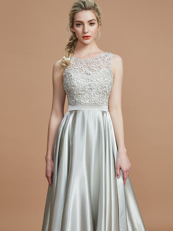 Modern Bateau Sleeveless Ruffles Asymmetrical Bridesmaid Dresses-Ballbella