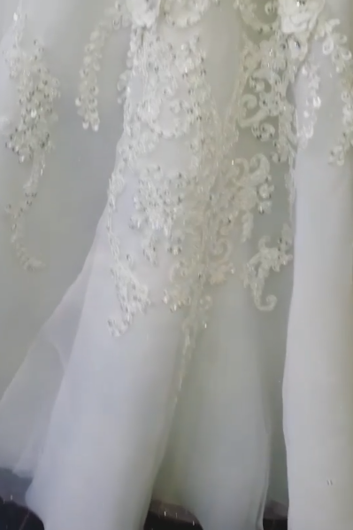 Modern Crystals Long Sleevess Wedding Dresses Off the Shoulder Mermaid Bridal Gowns-Ballbella
