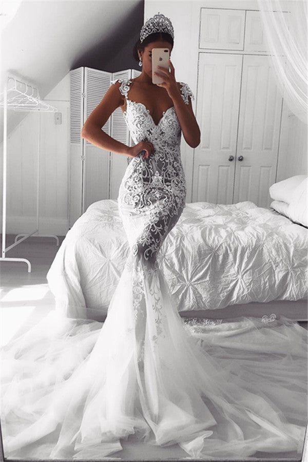Ballbella custom made this Modern mermaid sleeves wedding dresses for you, we sell dresses online all over the world. Also, extra discount are offered to our customs. We will try our best to satisfy everyoneone and make the dress fit you well.