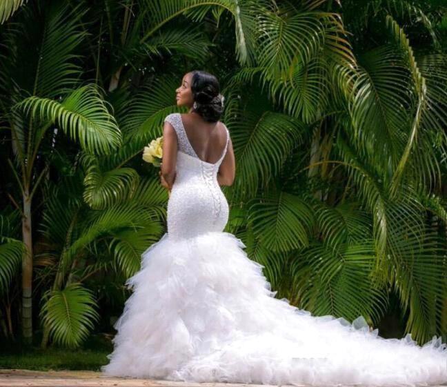 Ballbella custom made this wedding dress with beading in high quality at factory price, we sell dresses online all ove the world. Also, extra discounts are offered to our customs. We will try our best to satisfy everyone