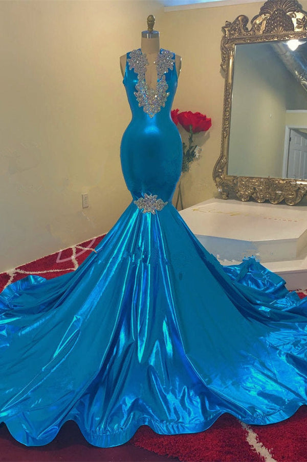 Mermaid Prom Unusual Prom Dresses 2019 Modern Sequins Appliques V-Neck Sleeveless Long Mermaid Prom Dress Mermaid Prom Unusual Prom Dresses 2019 Modern Sequins Appliques V-Neck Sleeveless Long Mermaid Prom Dress