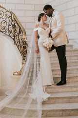Modern Spaghetti-Straps Cap Sleeves Mermaid Wedding Dresses Online-Ballbella