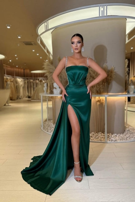 modern prom dresses Sequined Long Strapless A-line Evening with Front Slit line silhouette offers a flattering fit 2020 Lace Off-Shoulder prom dresses